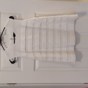 Karl Lagerfeld White 'Striped' Top with small run